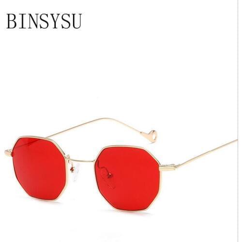 Polygon Metal Sunglasses Steampunk Men Women Fashion Glasses Brand Designer Retro Vintage Sunglasses