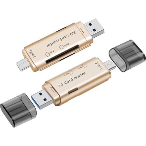 Multi Function Two in One Double Head Type-C Card Reader SD TF Card USB 3.0 Notebook Computer Mobile Phone OTG