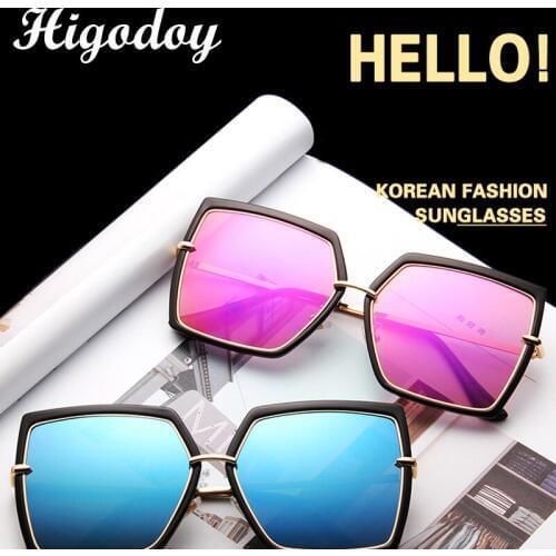 Higodoy Retro Metal Oversized Goggle Sunglasses Men 2019 Mirror Glasses Personality Vintage Polygon Women Sunglasses Uv400 Gafas