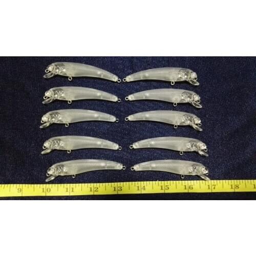 10pcs Unpainted Crankbait Fishing Lure Body 3 1/3 Inch 1/4 OZ Blank lures JSE005