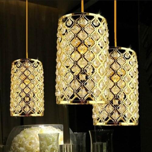 New high quality metal Chandeliers living room crystal led Chandelier lighting E27 bulb led lamps Gold led lustre Pendant z50