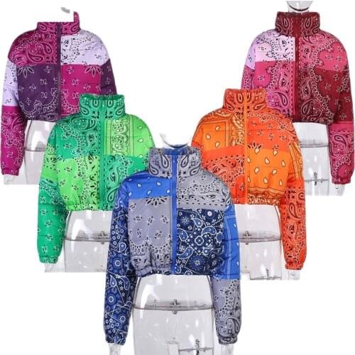 2021 NEW Fashion Woman Bandana Puffer Coats Jackets Crop Puff Ladies Top Women Winter Fashion Girls' Plus Size Bubble Coats