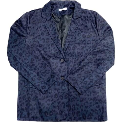 New Spring Autumn Womens Blazers Leopard Outerwear Vintage Streetwear Loose Oversize Female Jackets Trendy Lady Coat Clothes