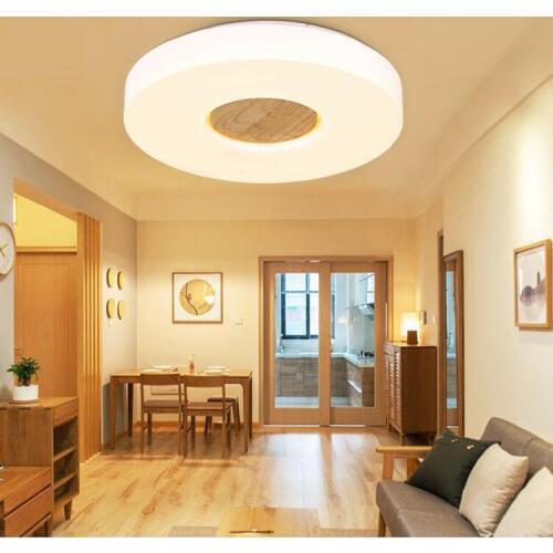 Personality fashion wood+acryl ceiling lamps Simple Round LED ceiling lights living room bedroom corridor study lighting FG140