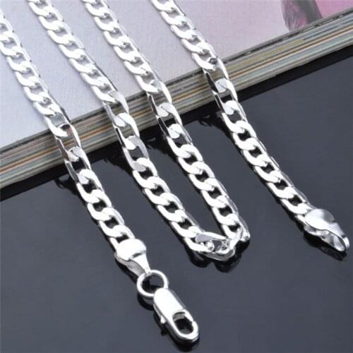 Wholesale 10pcs/lot Silver Plated 4mm mens link Chain Necklace 16",18" ,20",22",24",26",28",30inch high quality, Factory Price