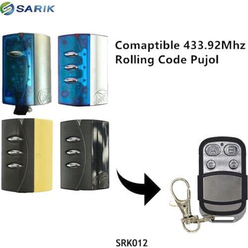 PUJOL 433.92mhz remote control transmitter PUJOL remote garage gate control Garage command rolling code 433mhz key fob