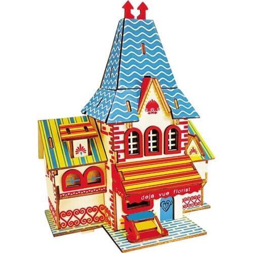 Craft Diy Kids Toy Of 3D Wooden Building Blocks House For Kids Adult Assembly Model House Educationaly Toy As Hobby Gift
