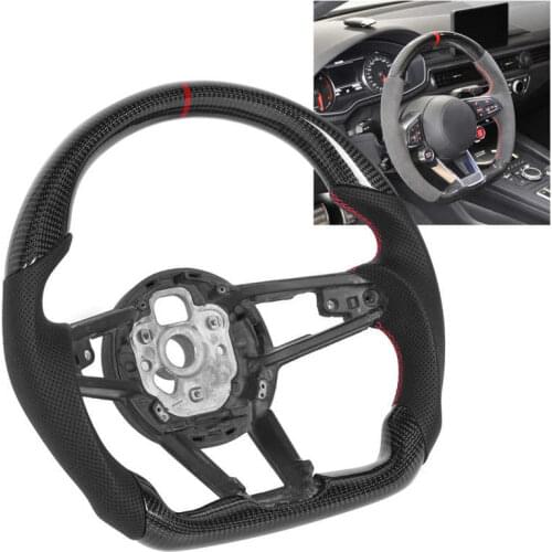 Carbon Fiber Steering Wheel Nappa Perforated Leather Fit for R8 MK2 TT/ TTS/TTRS MK3 2015+ Car style