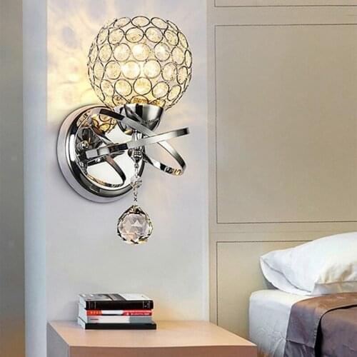 1PCS Modern Wall Lamp Indoor Lighting LED Crystal Wall Lamp Bedroom Bedside Hallway Lighting Gold(Without Bulb)