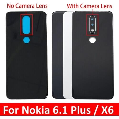 1Pcs Glass Rear Back Housing Battery Cover For Nokia X6/ 6.1 Plus TA-1099 / 1103 Replacement Parts