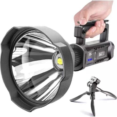 Super Bright LED XHP70.2 Rechargeable Big Head Searchlight Handheld Flashlight Work Light Spotlight Floodling 40W Torch Lantern