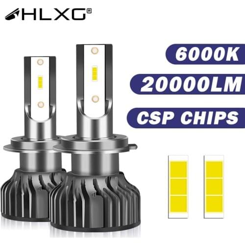 HLXG H11 lamp fog Light HB3 HB4 LED luces headlight lampada led h7 H1 car led 9005 9006 H8 H9 h4 led auto 20000LM 6000K 12V bulb