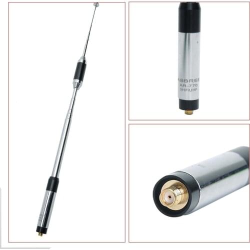ABBREE AR-770 SMA-Female Telescopic Dual Band 144/430MHz Antenna for Baofeng UV-5R UV-82 BF-888S KG-UVD1P Walkie Talkie