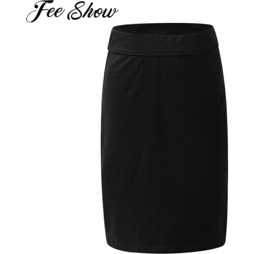 Toddler Kids Pencil Skirt Baby Girls Lightweight Stretchy Knee Length Pull-On Pencil Skirts with Elastic Waistband Skirt Clothes