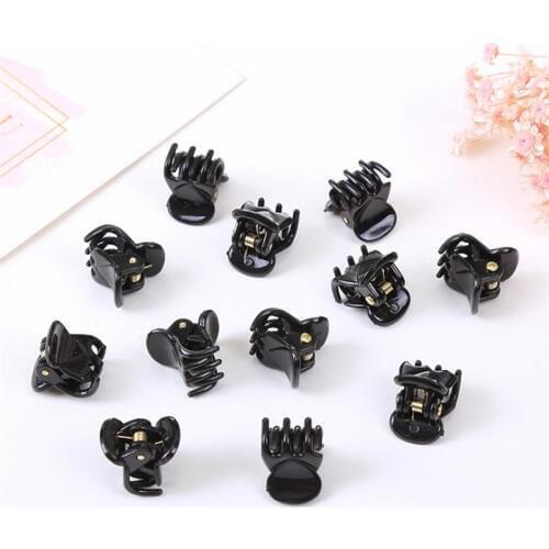1cm 100pcs/pack Hair Claw Clips for Women Girls Accessories Black Brown Transparent Plastic Mini Claws Crab Hairclip Clamp Gifts