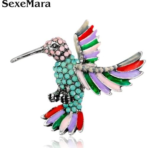 SexeMara Rhinestone Elegant Lady Brooch Wear Green Color Dress Brooch And Pins Unqiue Badges New Good Friendship Gift