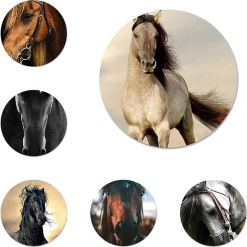 58mm Fine horse art Icons Pins Badge Decoration Brooches Metal Badges For Backpack Decoration