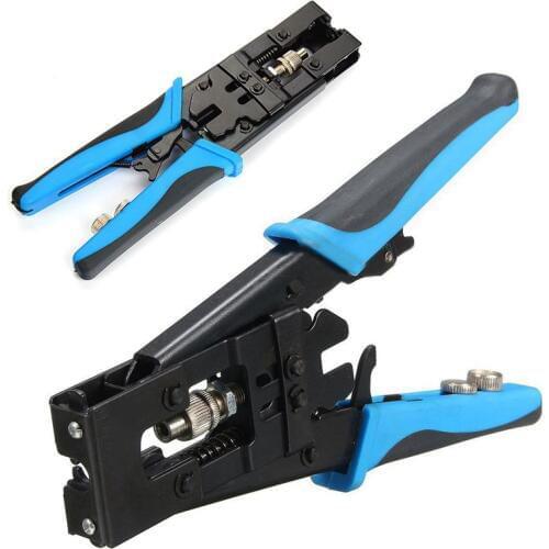 1pc Durable Coax Compression Crimper Tool BNC/RCA/F Crimp Connector RG59/58/6 Cable Wire Cutter Adjustable Crimping Plier