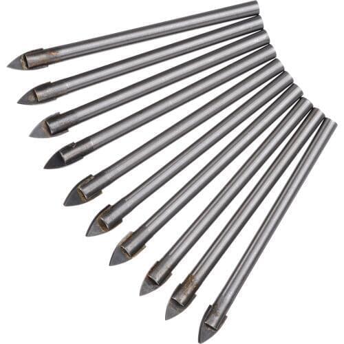 10 Pices Glass Drill Head Cemented Carbide 6mm Glass Drill Bit Set Ceramic Drill Bits Tungsten Carbide For Ceramic Tile Mayitr
