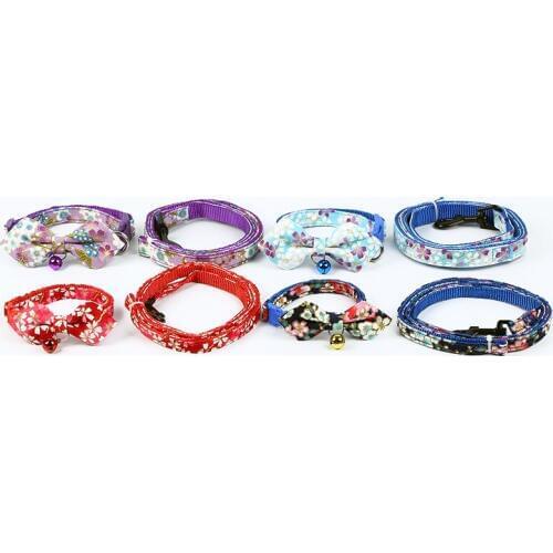 12 Sets/lot Dog Collar and Leash Set with Bow Tie Small Dog Cat Collar and Dog Leash Pet Accessories