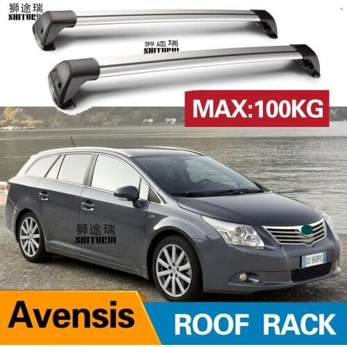 2 Pcs for TOYOTA Avensis 2009+ T27 Roof Bar Car Special Aluminum Alloy Belt Lock Led Shooting ROOF RACK CORSS Rack