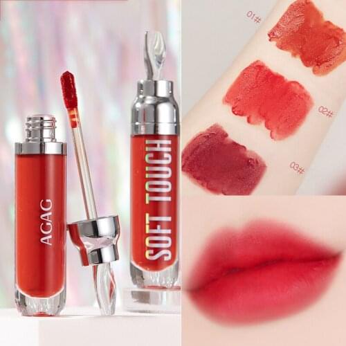 3 Colors Velvet Matte Lip Glaze Liquid Lipstick Waterproof Long-lasting Lipstick And Blush Dual-use Non-stick Cup Cosmetic TSLM2