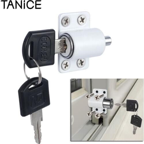 TANiCE 4Pcs Universal Zinc Alloy Sliding Door Locks Set Window Bolt Security Lock For Child Home Safety White Silver Color