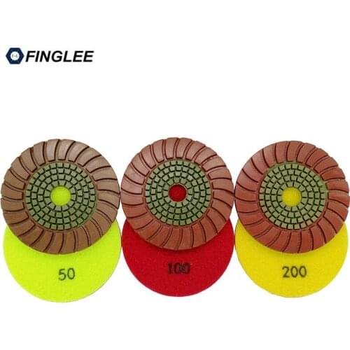 1Pcs 4 inch/100mm Quartz Granite Countertop Diamond polishing Pad Wet Stone Marble Polish tools copper bond and resin part