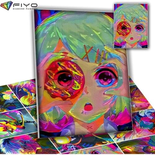 Diamond Painting Colorful Anime Character Diamond Embroidery Mosaic Picture Cuadros Cross Stitch Kits Room and Home Decoration