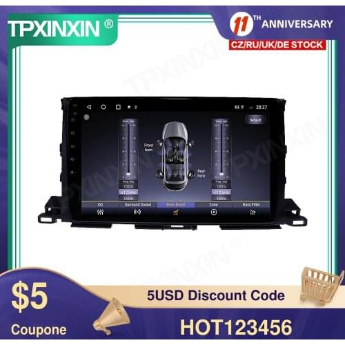 64GB PX6 Android 10 For Toyota Highlander 2013-18 Car Multimedia Player GPS Navigation Headunit Radio Audio Stereo Tape Recorder