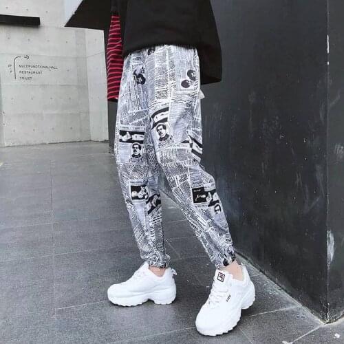 Cool 2019 Hip Hop Pants Amine Print Pencil Pants Men Elastic Waist Track Pants Trousers Mens Womens Fashion Joggers Sweatpants