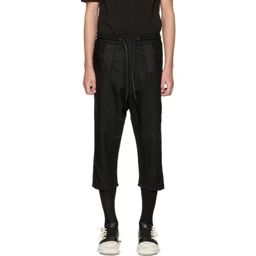 Mens casual pants pants loose multi-layer youth youth fashion new urban black series