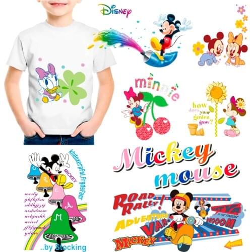 Disney lovely Mickey Minnie Combo Iron Patch on clothes Hot paste Transfer patch Kid clothes Cartoon decorative applique