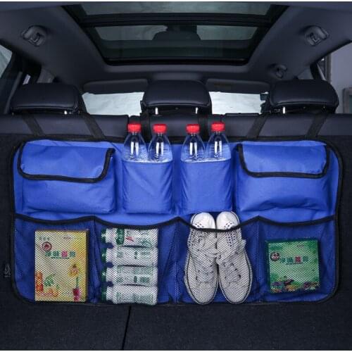 1Pc Car Rear Trunk Seat Back Storage Bag Elastic Hanging Net Mesh Storage Bag Pocket Auto Organizer Seat Back Bag Wholesale