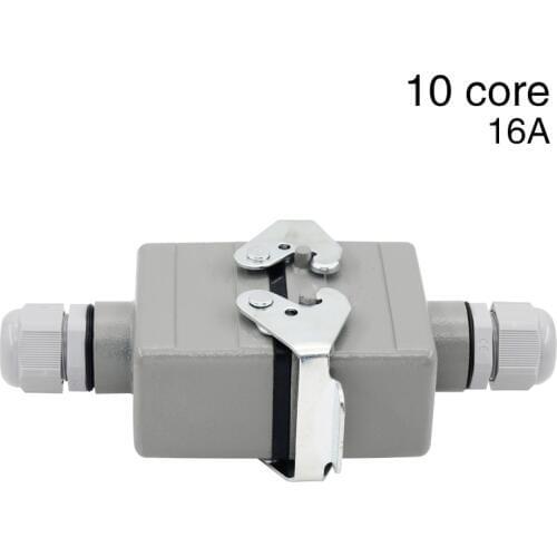He-010 10 core rectangular heavy duty connector for docking waterproof socket connector for aerospace industry 16A