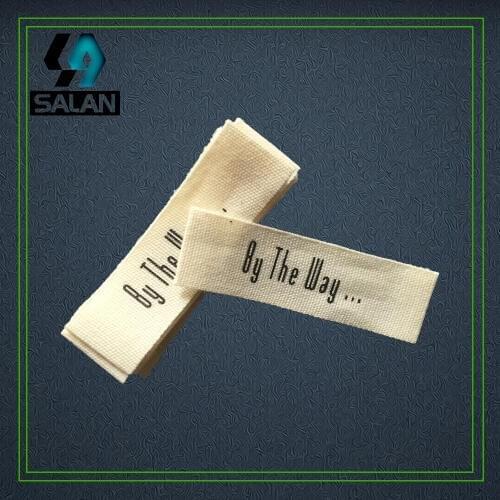 Customized cotton clothing tags printed Cotton Label Sewing Fabric printed cotton Labels custom kids garment tag