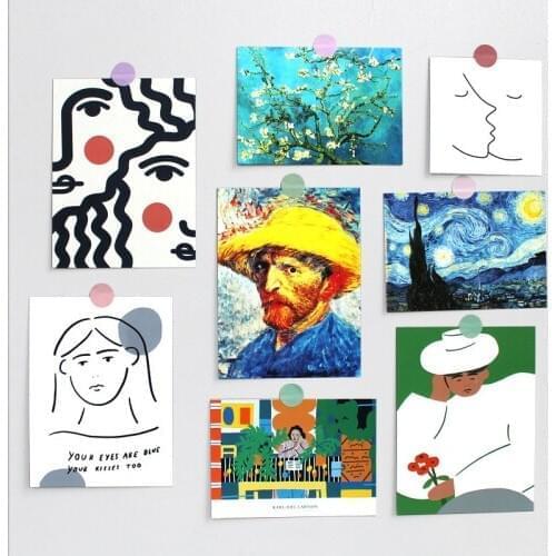 Ins Nordic Retro Art Card Van Gogh Abstract Painting Simplicity Photo Props Diy Creative Background Wall Decoration Postcard