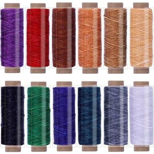 LMDZ 660 Yards Leather Sewing Waxed Thread - 150D 55Yards Per Spool Stitching Thread for Leather Craft DIY,Bookbinding