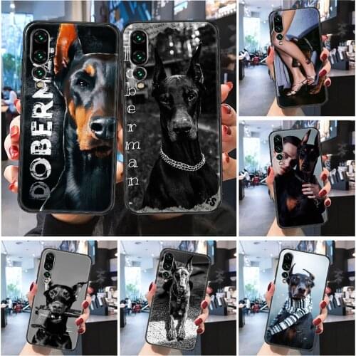 Doberman Dog Dachshund Cool Phone case For Huawei Honor 6 7 8 9 10 10i 20 A C X Lite Pro Play Frosted black soft Etui fashion