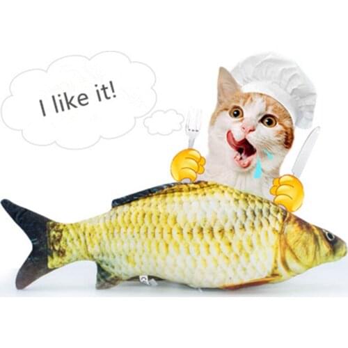 Pet Soft Plush 3D Fish Shape Cat Toy Interactive Gifts Fish Catnip Toys Stuffed Pillow Doll Simulation Fish Playing Toy For Pet
