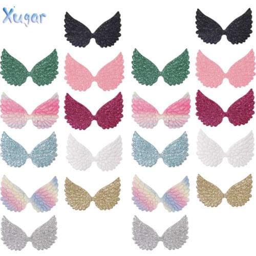 Xugar Sequin Glitter Wing Patches Colorful Apparel Sewing Patch For Clothes Accessories DIY Sewing Materials Sewing on 20pcs/bag