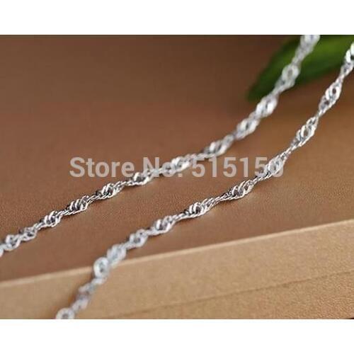 18"-36" For Choose 3mm Width 316L Stainless Steel Gentle Womens Necklace Interwoven Water Wave Chain Shiny Jewelry