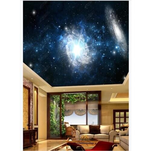 Custom ceiling wallpaper 3d zenith mural wallpaper for walls 3d Modern beautiful flower blue sky white dove ceiling mural decor