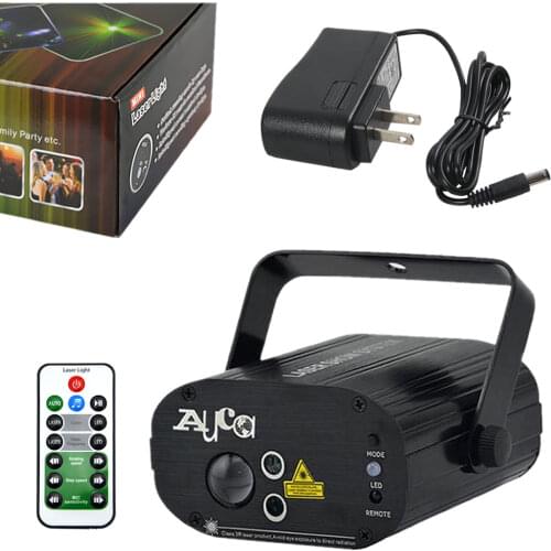 AUCD Portable Remote RG Music AUTO Aurora Projector Laser Lights Mix 3W LED Effect Lamp DJ Party Show KTV Stage Lighting W100RG