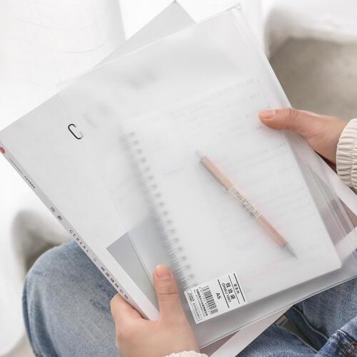 1pcs a5 file bag transparent green zipper waterproof office supplies information bag student stationery test paper storage bag