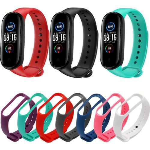 Durable color mi band 5 accessories pulseira miband 5 strap replacement silicone wriststrap for xiaomi mi5 smart bracelet