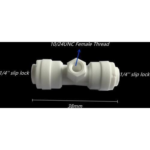 S075 High Quality 1/4' Quick Pushing Slip Lock Nozzle Fittings 10-24UNC Female Thread for Patio Misting System 50pcs/pack