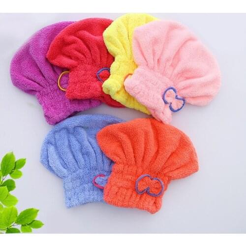 Microfiber Bow Dry Hair Cap Quick-Drying Thick Coral Fleece Princess Hat Shower Cap Super Absorption Water Hair Towel