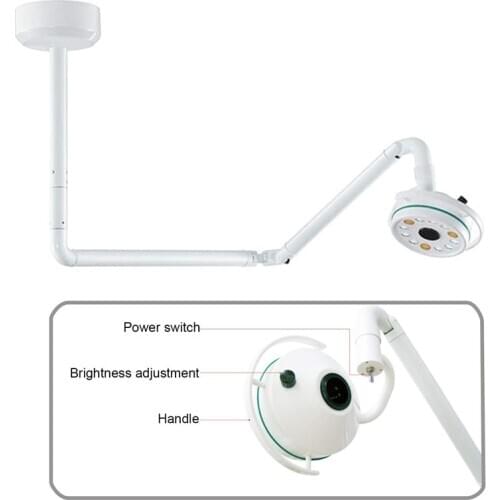 Ceiling Mounted 36W Medical Surgery LED Shadowless Light Operation Lamp Oral Implant Examination Lamp Pet Clinic(90V-240V)