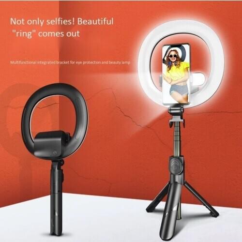 1pcs LED Ring Lamp With Bluetooth Selfie Stick Fill Light With Scalable Tripod Wireless Remote Control Tripod Double Fill Light